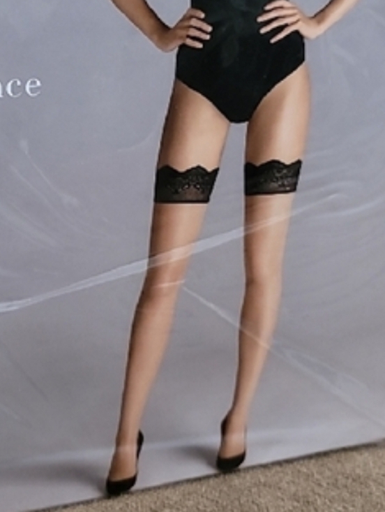 Wolford Other - Wolford Lace Stay-Up Thigh Highs Gobi/Black L
